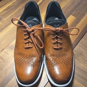 Cole Haan Tan Perforated Men's Oxfords